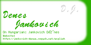 denes jankovich business card